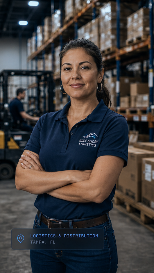 Denise, właścicielka firmy logistycznej w Tampa, FL